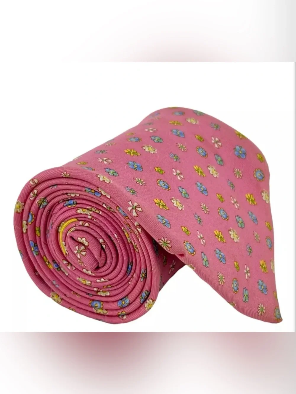 Salvatore Ferragamo Pink Floral Print Tie